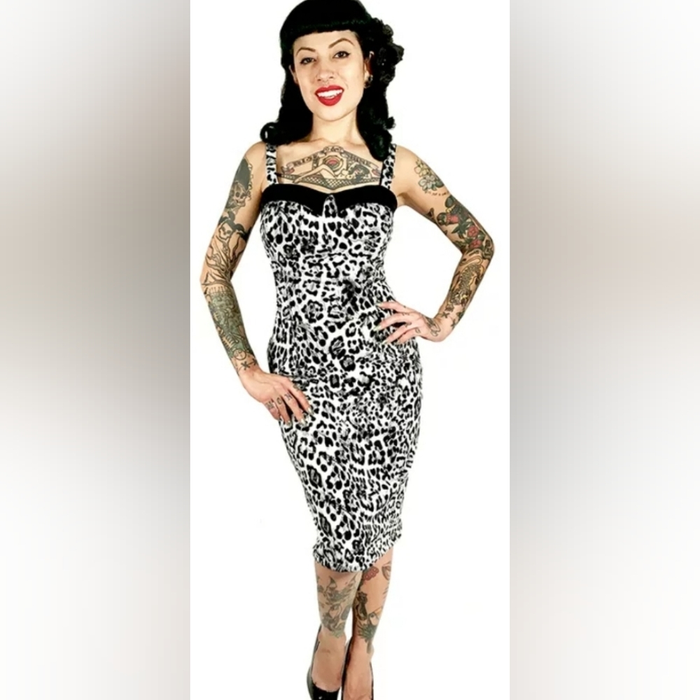 Switchblade Stiletto Leopard Pinup Dress VLV Pinup Viva psychobilly